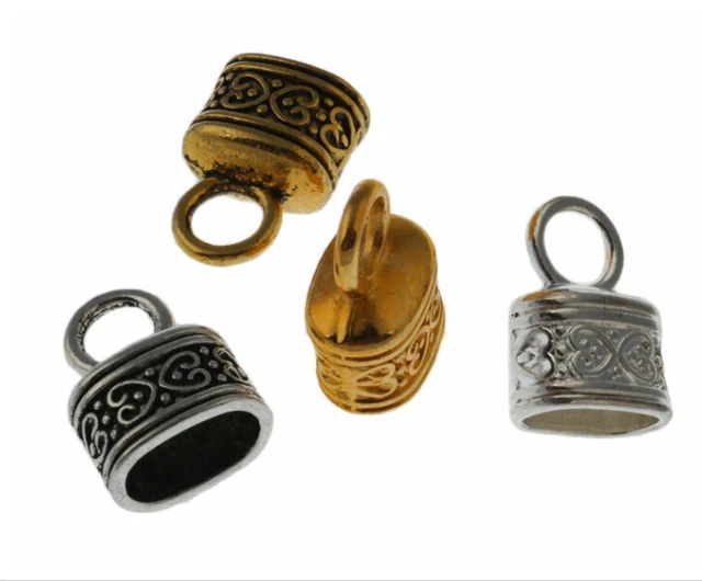 Fabricación de joyas hágalo usted mismo tapas de cuentas cable extremo 10 piezas dijes tapón de cuero ajuste 10x6 mm