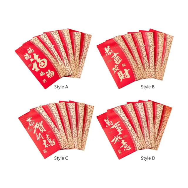 6 Pezzi Buste Rosse per Capodanno Cinese Buste Rosse Pacchetti di Soldi Hong Bao