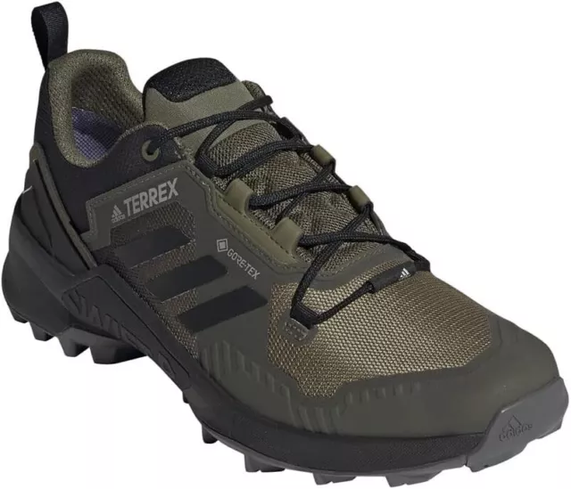 Adidas Mens Terrex Swift R3 Gore-Tex Hiking Shoes Olive Black Grey Size 12
