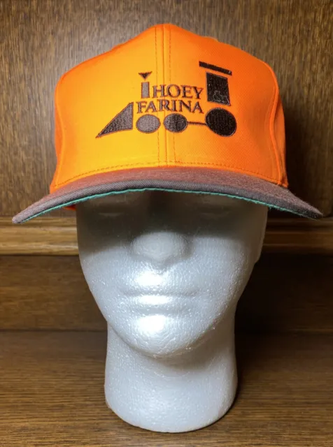 Hoey Farina Chicago IL Locomotive Train Railroad RR Orange Baseball Hat Ball Cap