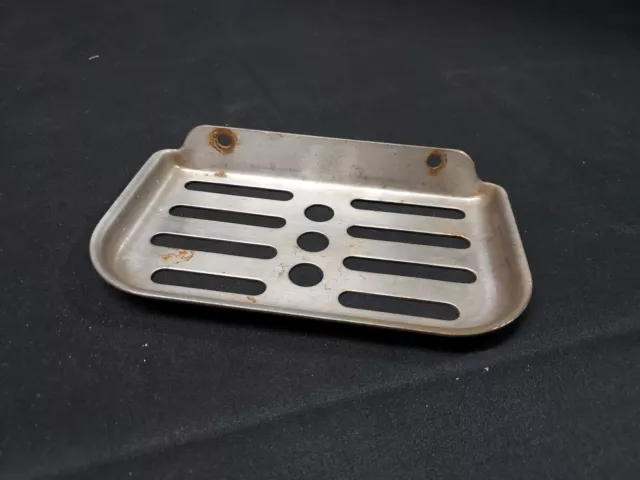 Old Antique Mid Century Bathroom Soap Wall Mount Holder Dish USA Chrome Metal