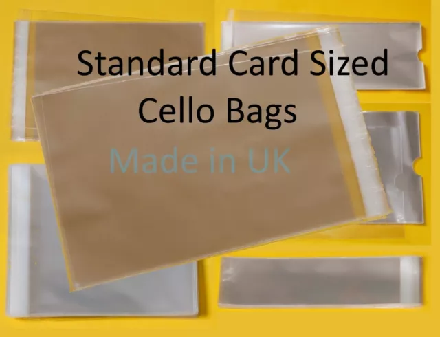 Clear Cello Standard Card Bags - Cellophane Display Bag for Cards & Envelopes