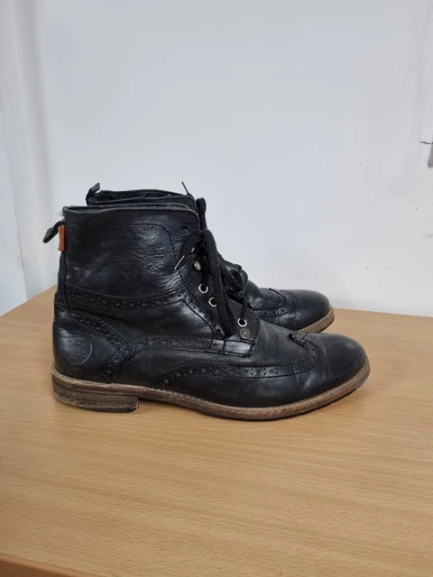 SUPERDRY GENUINE LEATHER black men boots uk 10 35.00 PicClick UK