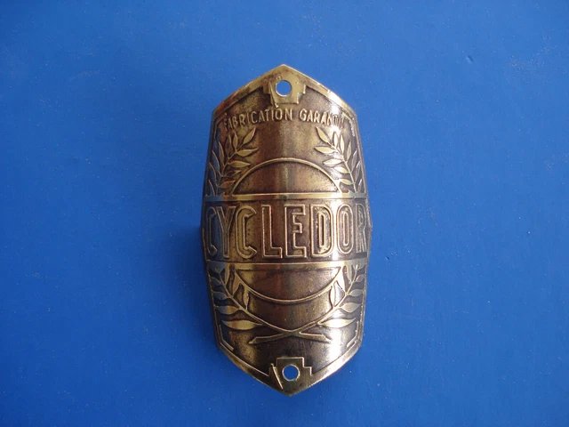 Plaque cadre vélo cycles Peugeot Paris vintage head badge