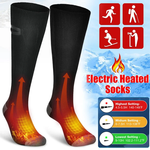 Electric Heated Socks for Men Women USB Rechargeable 4000mAh Winter Foot Warmer