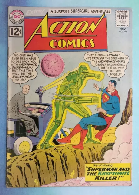 Action Comics #294 Superman DC Silver Age Supergirl Lex Luthor g/vg