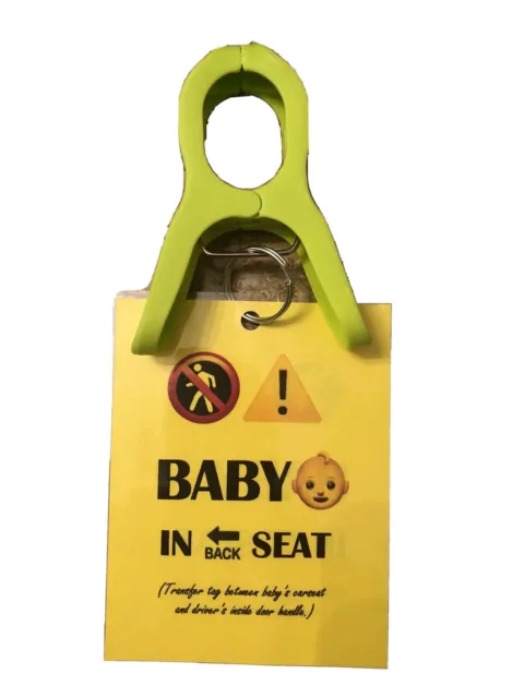 Baby In Car Reminder Tag - Hyperthermia / Hot Car Death Prevention Clip On Alarm