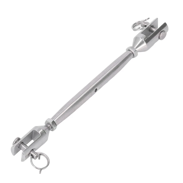 (M4)Jaw Turnbuckle 2Pcs Durable Stainless Steel Jaw Rustproof Anti Corrosion