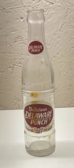 Vintage Delicious Delaware Punch America's Soft Drink 10 fl oz Bottle 1960s