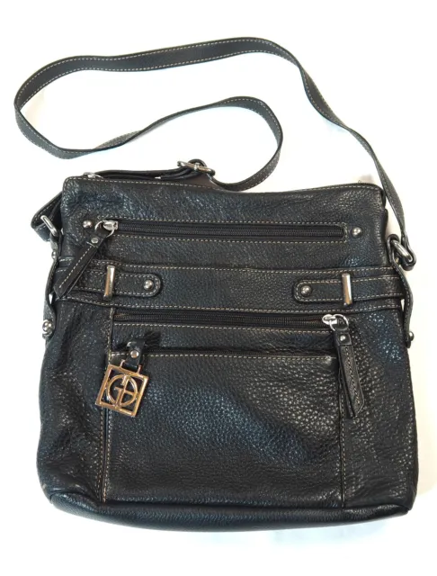 Giani Bernini Purse Crossbody Soft Pebble Genuine Leather Black