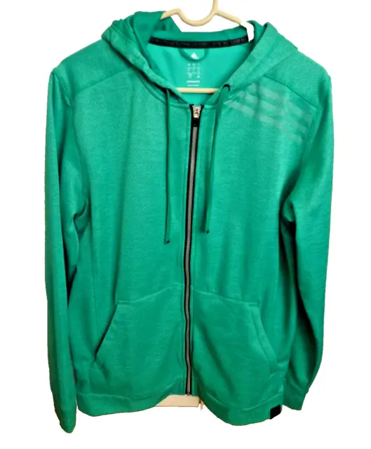 ADIDAS CLIMAWARM WOMENS Size L Teal Green Full Zip Hooded Jacket $5.99 ...