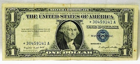 1957-A Blue Seal $1 *Star Note * Silver Certificate *