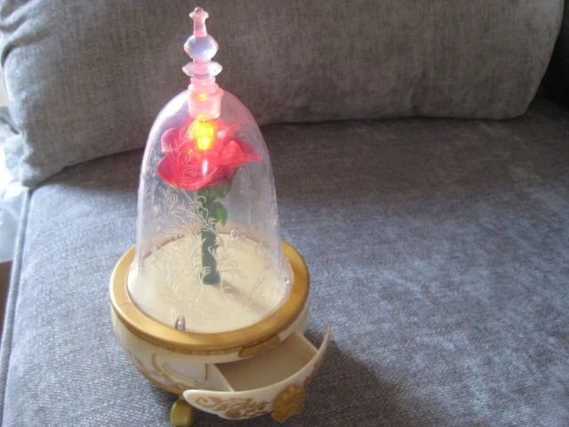 BEAUTY AND THE Beast Disney Enchanted Rose Musical Jewellery Light Up ...