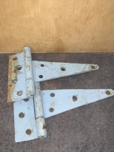 2 National Hardware Vintage Hinges. Painted Surface Rust. Reclaimed Hardware