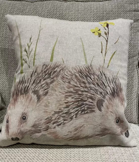 Country Hedgehog Print Cushion Cover