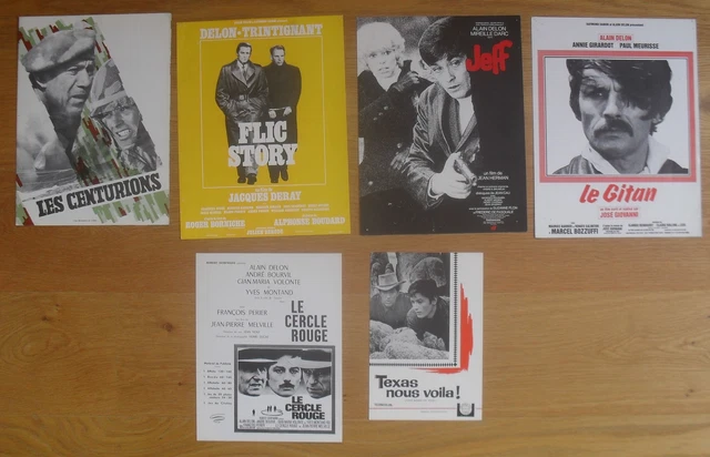 ALAIN DELON lot de 6 synopsis cinema originale
