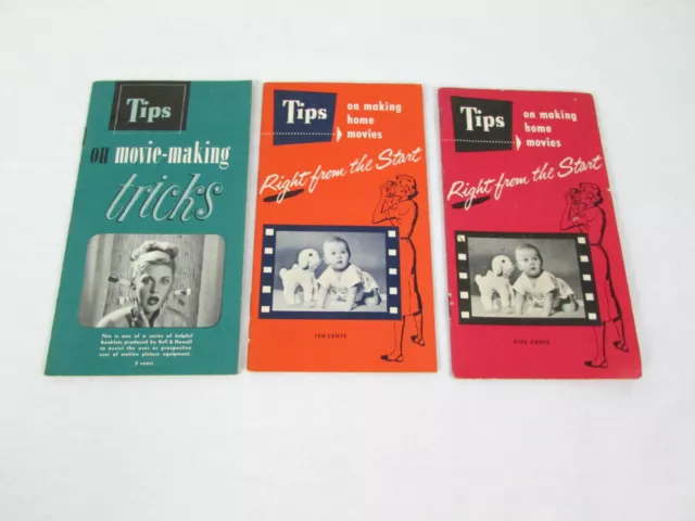 Lot of 3 Vtg '50s Tips On Making Home Movies Movie-Making Tricks Bell & Howell