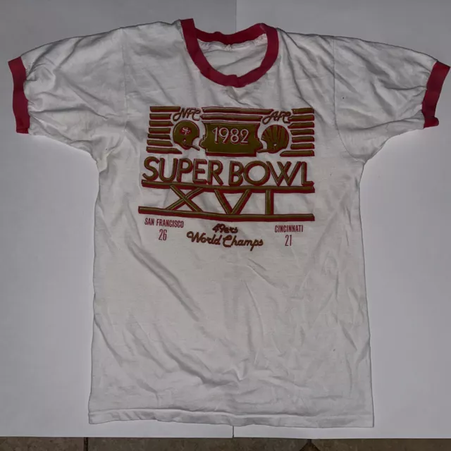 VTG 1982 NFL San Francisco 49ers SUPER BOWL XVI CHAMPIONS TShirt Red ...