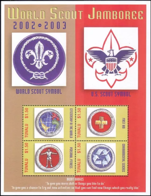 Tuvalu 2002 Scouts/Scouting/World Scout Jamboree/Merit Badges 4v m/s (s2285j)