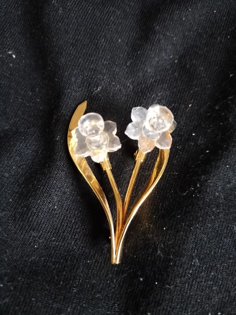Broche Vintage En Talosel Et Cristal Henry Périchon - Ancienne, Non Signée, Excellent état