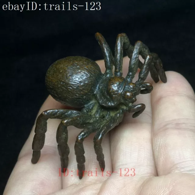 Collected Chinese Bronze Hand Carving Lovely Araneid Statue Decoration Pendant
