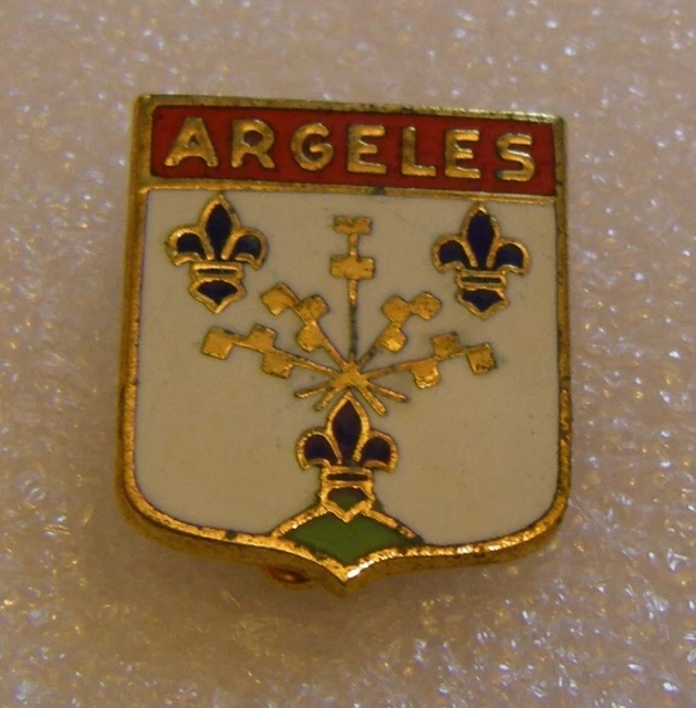 BROCHE ANCIENNE BLASON FREJUS COAT OF ARMS PIN ARMOIRIES HERALDIQUE