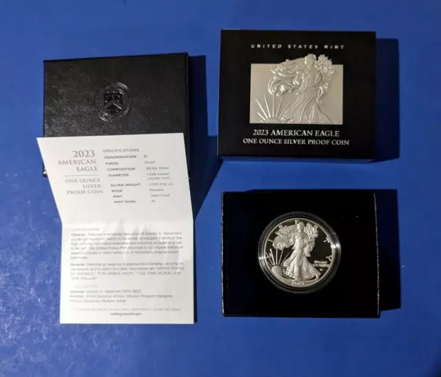 2023 W PROOF American Silver Eagle Dollar - ASE-With Box/COA IN STOCK