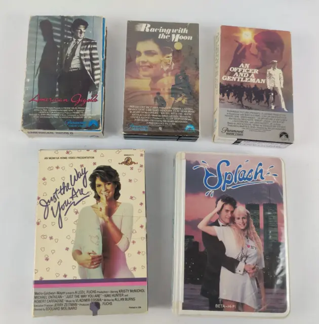 5 Betamax Tape Lot (Not VHS) ROM COM Richard Gere Splash Beta