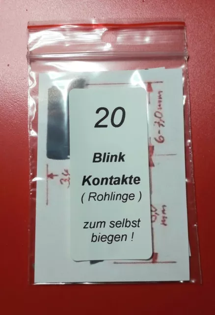 20 Kontakte für Faller AMS Blink Motoren ( Repro / Rohlinge ) zum selbst biegen