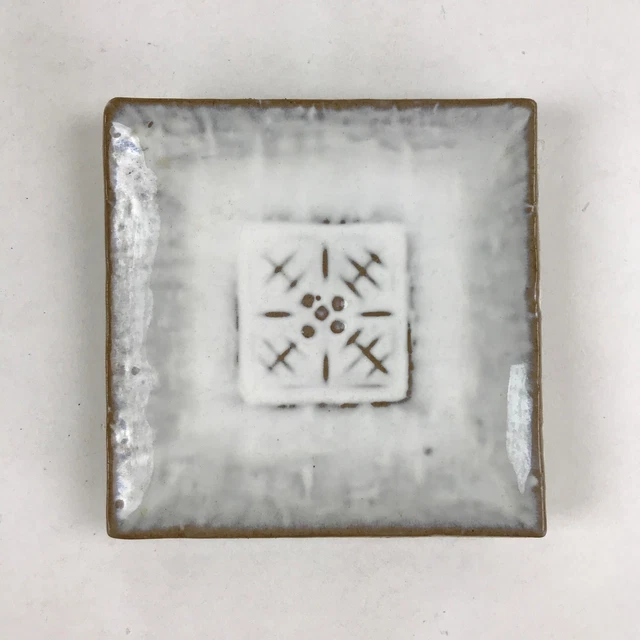 Japanese Ceramic Square Small Plate Vtg White Meimeizara Kozara Yakimono PY479