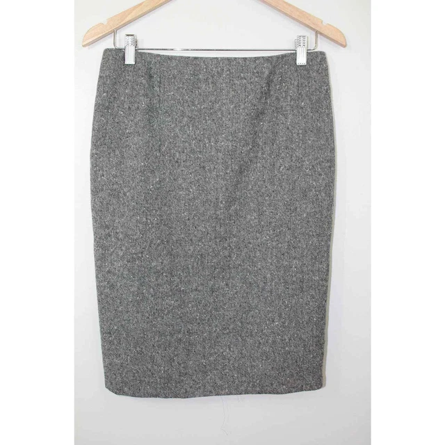 Christian Dior Paris Boutique Womens Back Zip Knee Length Pencil Skirt Gray 10