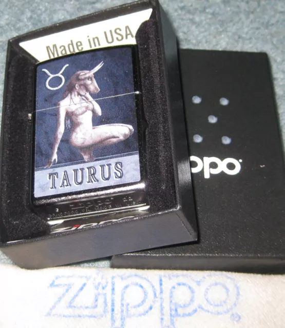 ZIPPO  TAURUS Lighter  ZODIAC  Earth Sign THE BULL Sealed  MINT IN BOX New 2023