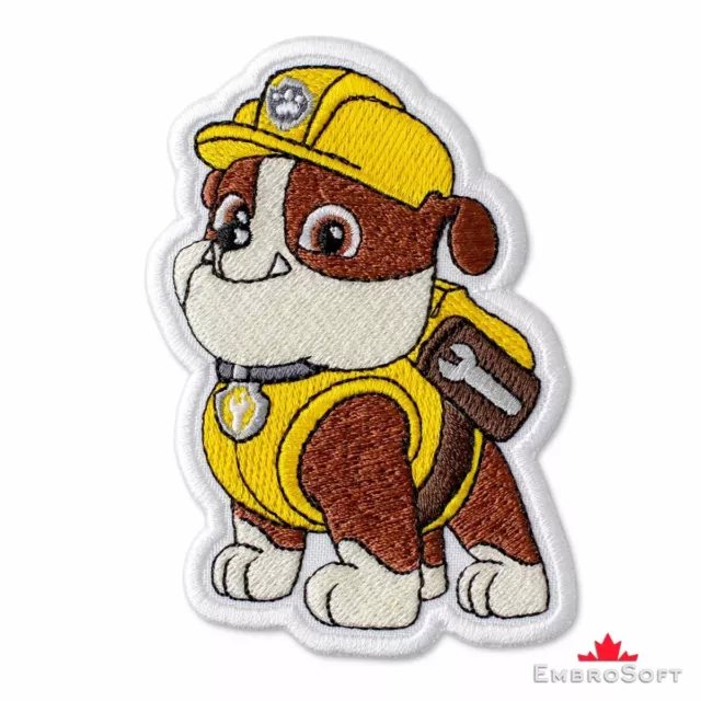 PAW Patrol Rubble Cute Cartoon Character Embroidered Patch Iron On 2.9"x3.9"