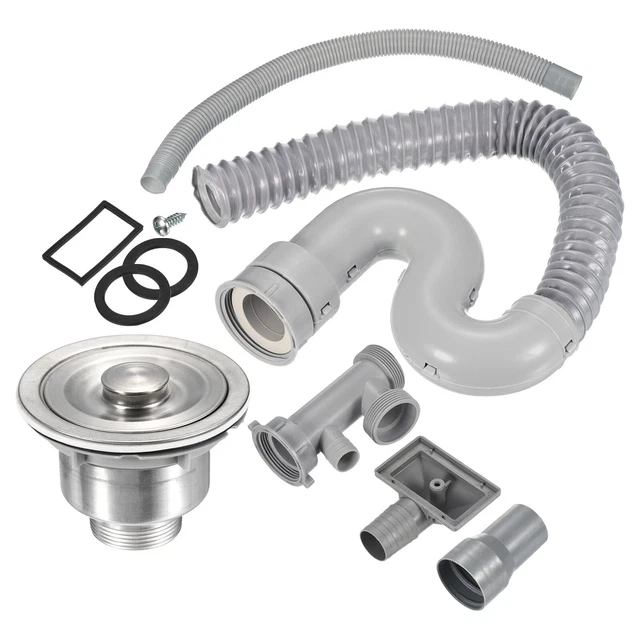 Drainage évier Trousse Drainage Tuyau T Connecteur pour Cuisine Toilettes Vert