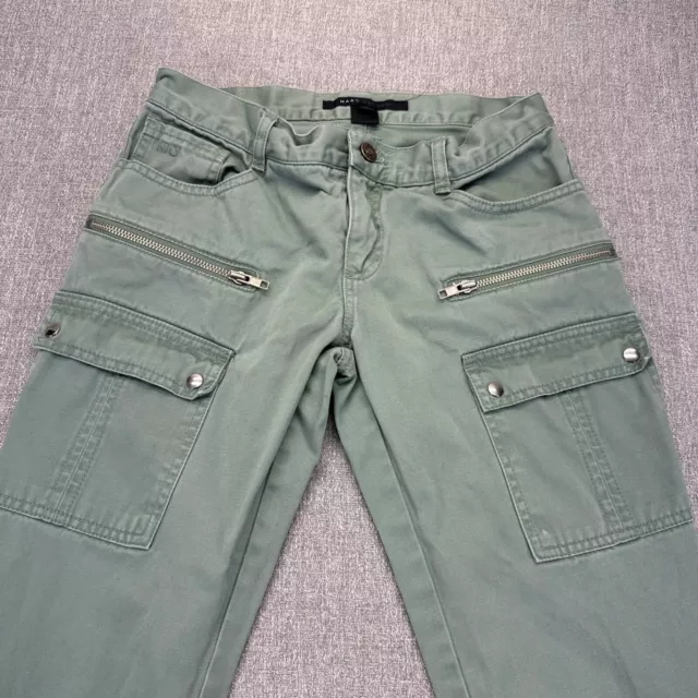 Marc Jacobs Cargo Pants Womens Size 4 Green Straight Canvas Zipper Pockets 2