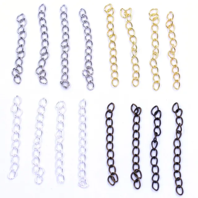 200Pcs Extension Chain Bulk Bracelet Tail Extender For Charms Necklace Jewelry