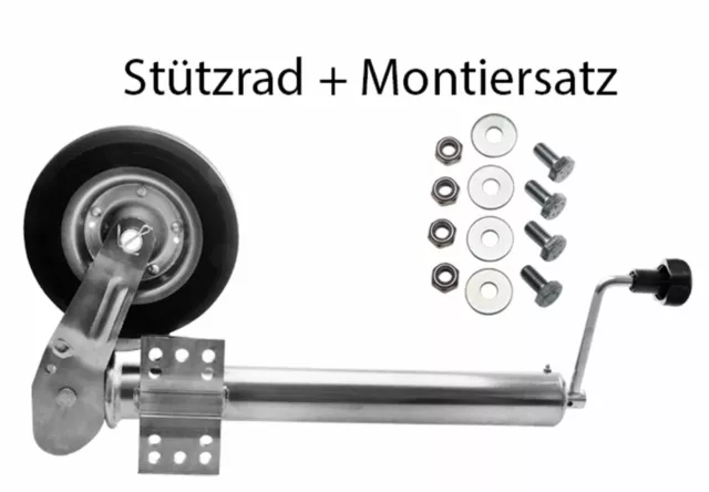 Anhänger Stützrad Automatik 60 mm klappbar Stahlfelge Stützlast 400 kg neu