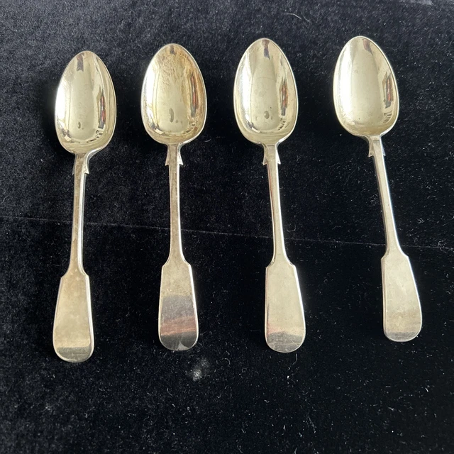 4 Antique EPNS Desert Spoons Marked Need Clean