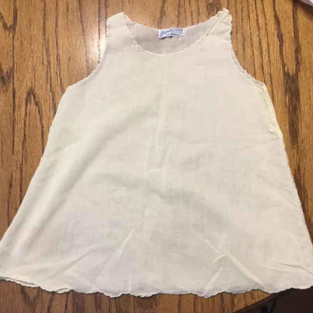 Vintage Infant Baby Slip Dress Light Yellow Cotton  Pemae 1950s 12M  12 Mo