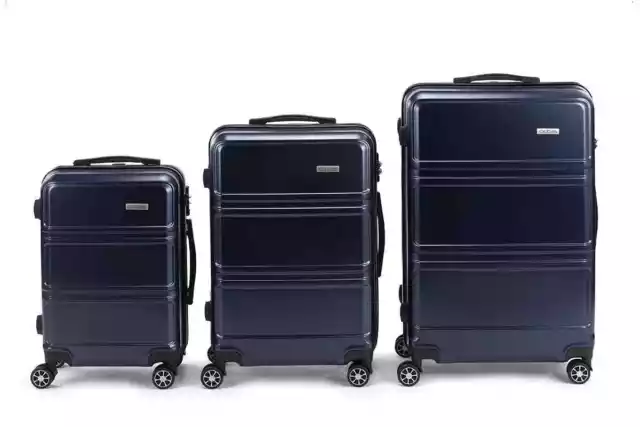 Orbis 3 Piece Kuredu Spinner Luggage Set - Midnight Blue