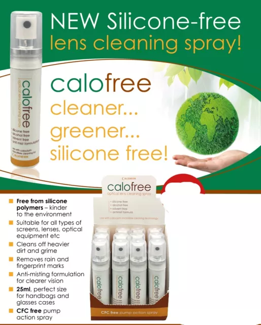 CALOFREE LENS CLEANERS CALOTHERM CALO-FREE 25ml 220ml 500ml Silicone free