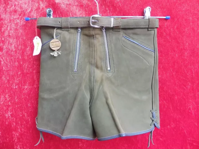 Alta Qualità Pantaloni IN Pelle, Tgl 4/104, Fatto Germania, Corti, per Bambini