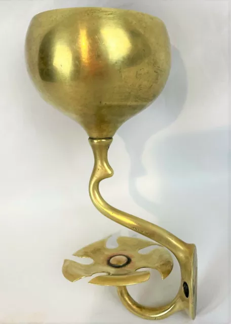Antique c1910 San-O-La Art Brass Co. Brass Tumbler and Toothbrush Holder