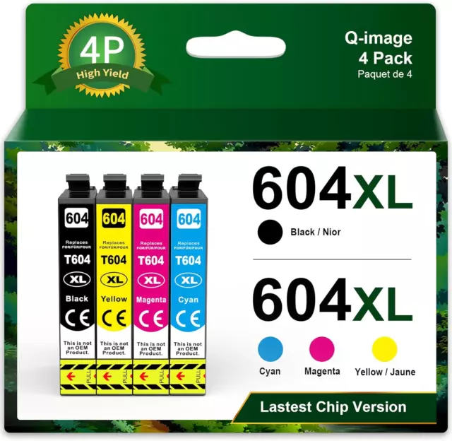 4-Pack 604XL Cartucce Di Inchiostro Compatibili per Epson 604 XL Multipack per E