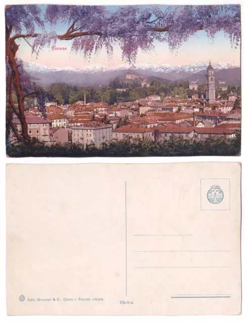 Varese cartolina d'epoca non viaggiata Lombardia panorama colori Brunner Como