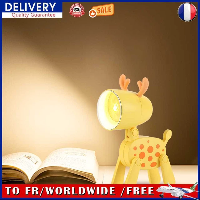 Animal Bedroom Lamp Adjustable Lamp for Room Decoration (Spotted Deer Yellow)