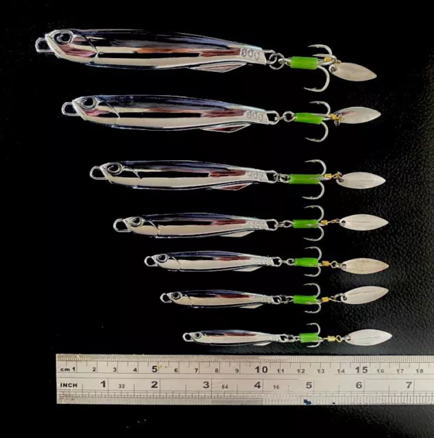 Fishing Lure Metal Slug Tailor Metal Jig Trolling 10/15/20/30/40/60/80g Salmon