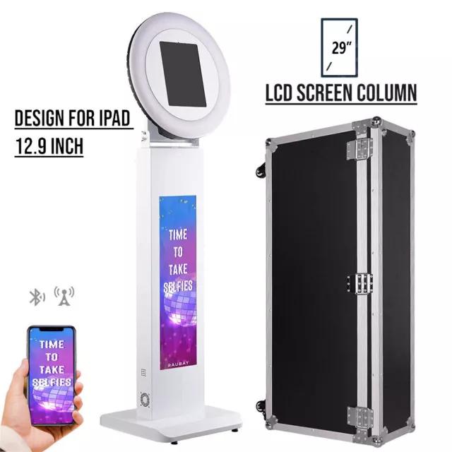 Portable 12.9" Ipad Photo Booth Stand Selfie Machine with LCD Screen & Case