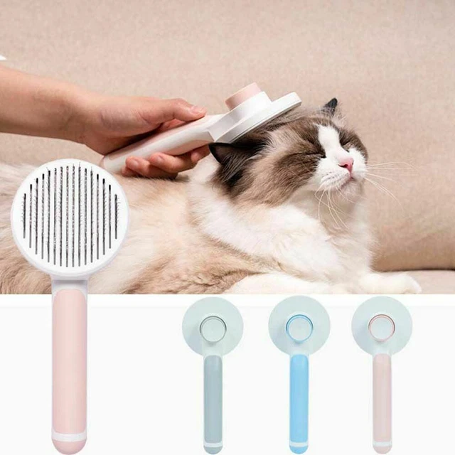 Pet Dog Cat Hair Remover Comb Grooming Massage Deshedding Self Cleaning Brush