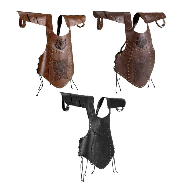 Armure De Poitrine Cuir Médiévale Homme - Réglable, Pour Cosplay, Halloween, Fêtes